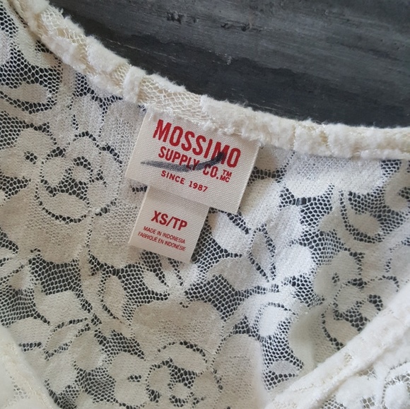 White Floral Detailed Mossimo Cropped Long Sleeve - Picture 4 of 4